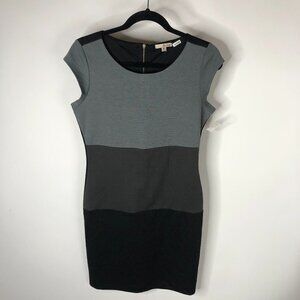 New BeBop Grey & Black Colorblock Capped Sleeved Stretchy Bodycon Mini Dress